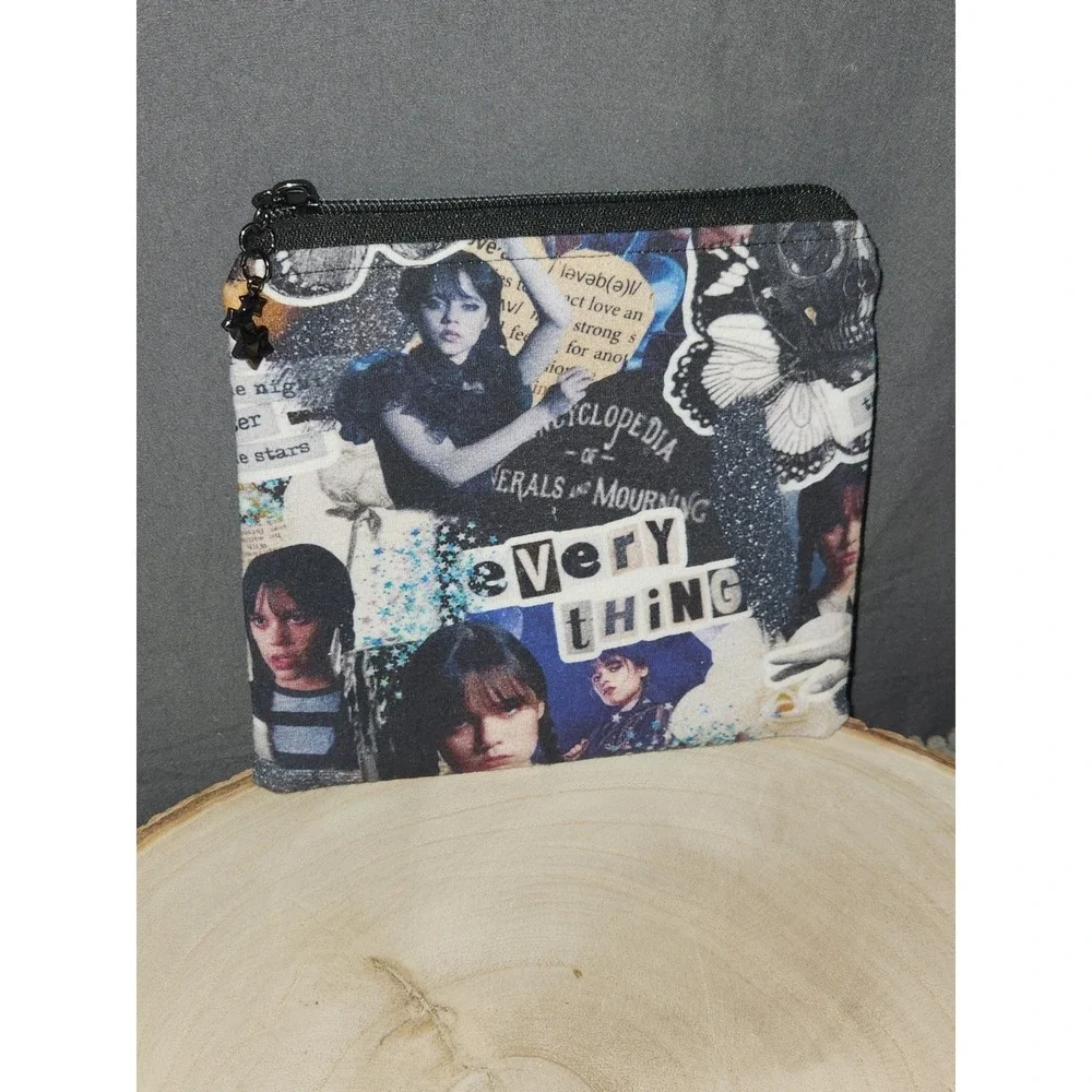 Everything Wednesday~Addams Family‎ Character Collage Cosmetic Zipper Bag Pouch